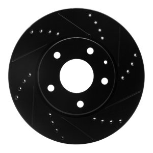 Mazda CX-3 Brake Rotor (1) - Front Right - R1 Concepts - Drilled & Slotted - Black - `14-`24